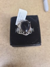 925 Smoky Quartz Ring Adjustable