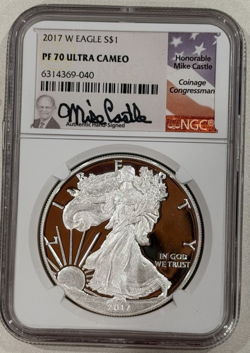 2017-W Silver Eagle, NGC PF70 ULTRA CAMEO, .999 Silver, Signed