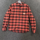Carhartt Rugged Flex Flannel Shirt Men's Small Red Plaid Relaxed Fit Workwear