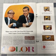 RCA Victor Color TV Johnny Carson & Jack Benny - 1.5 page - 1965 Ad Print 