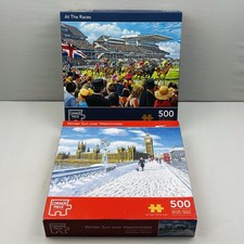 Corner Piece 500 Piece Jigsaw Puzzle Bundle – At The Races & Westminster