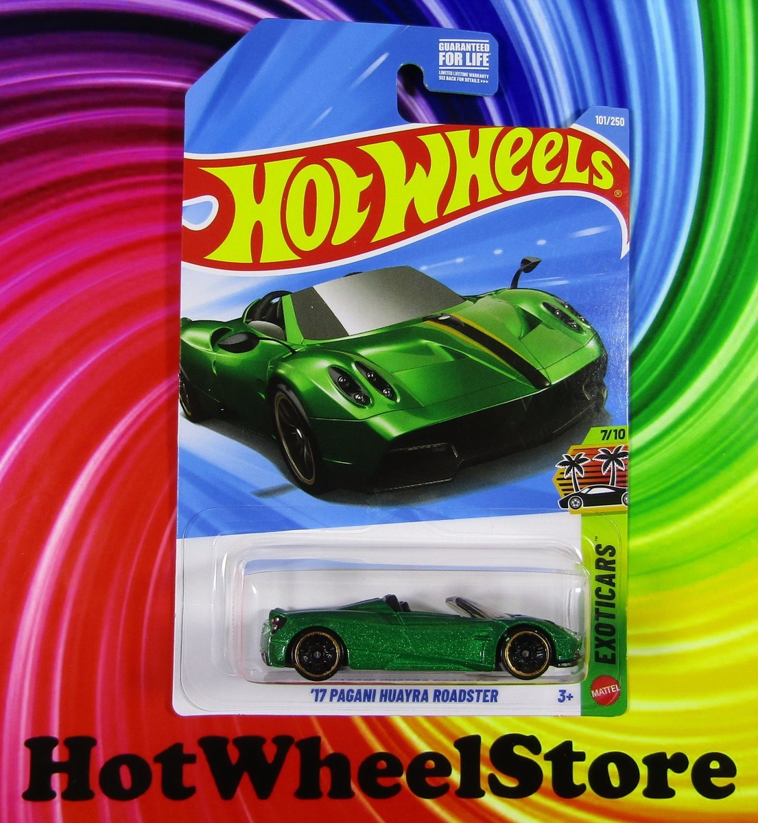 2026 Hot Wheels Green '17 PAGANI HUAYRA ROADSTER Card #101 HW55-031326