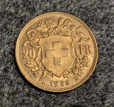 Schweiz 20 Franken 1935 B Vreneli  * 6,45 Gramm 900 Gold * VZ