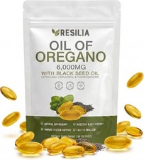 Resilia Oil of Oregano 6000mg with Black Seed Oil Softgels 60 Capsules