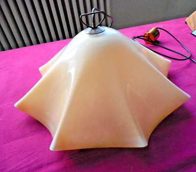 Vintage XXL Deckenlampe Lampe Glas Lampenschirm Murano ?? 32x65cm  E27 altrosa.