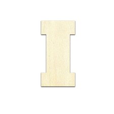 Letter I Uppercase Laser Cut Out Unfinished Wood Shape Craft Supply
