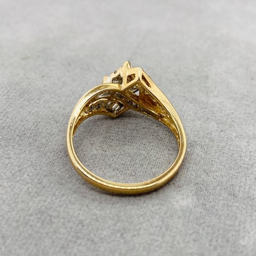 9ct Yellow Gold RBC & Baguette Diamond Dress Ring Size O Preloved VAL $3150 - Picture 7 of 11