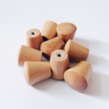 10Pcs Wood Cabinet Knobs Cone Pull Handle Cupboard Drawer Dresser Furniture DIY