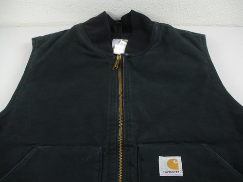 Men's sz M Carhartt V01 Arctic Quilt Lined Cotton Duck Canvas Vest Black V01-BLK - Picture 8 of 21