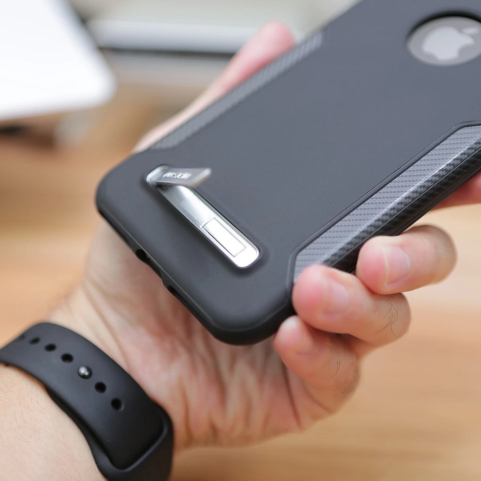 Funda delgada Apple con soporte para iPhone 7 / 8 / Plus LG V20 VRS [ajuste de carbono] Foto 2 de 4