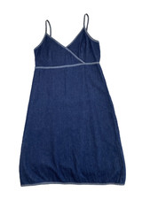 GAP Denim Jean Dress Size 14 Cotton Blue Sundress Knee Length Y2K