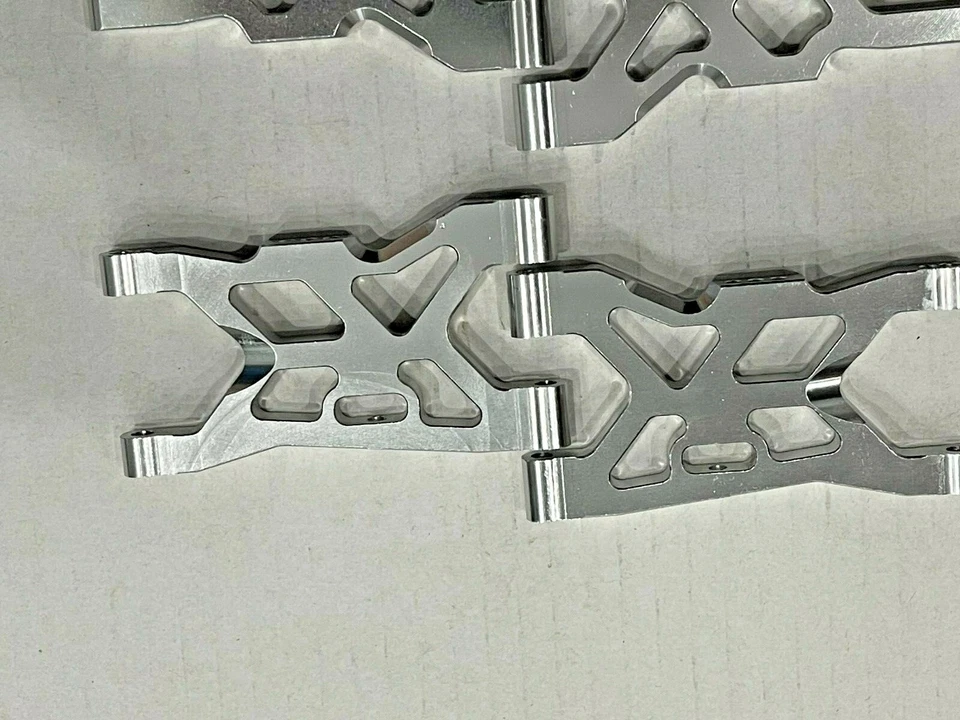 Brazos A de suspensión delantera y trasera de aluminio para Arrma Vendetta 3S BLX plateado Foto 3 de 4
