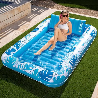 Inflatable Tanning Pool Lounger Float, 85'' X 57'' Extra Large Pool Floats Adult w