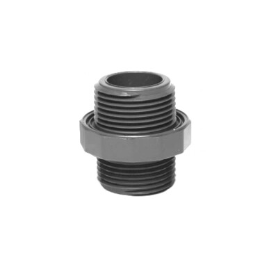 Dura 1'' Nipple w/ Male x Male Threaded Connections Gray Sch. 40 PVC 08303
