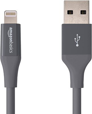 Amazon Basics USB A 4 inch Cable with Lightning Connector MFi