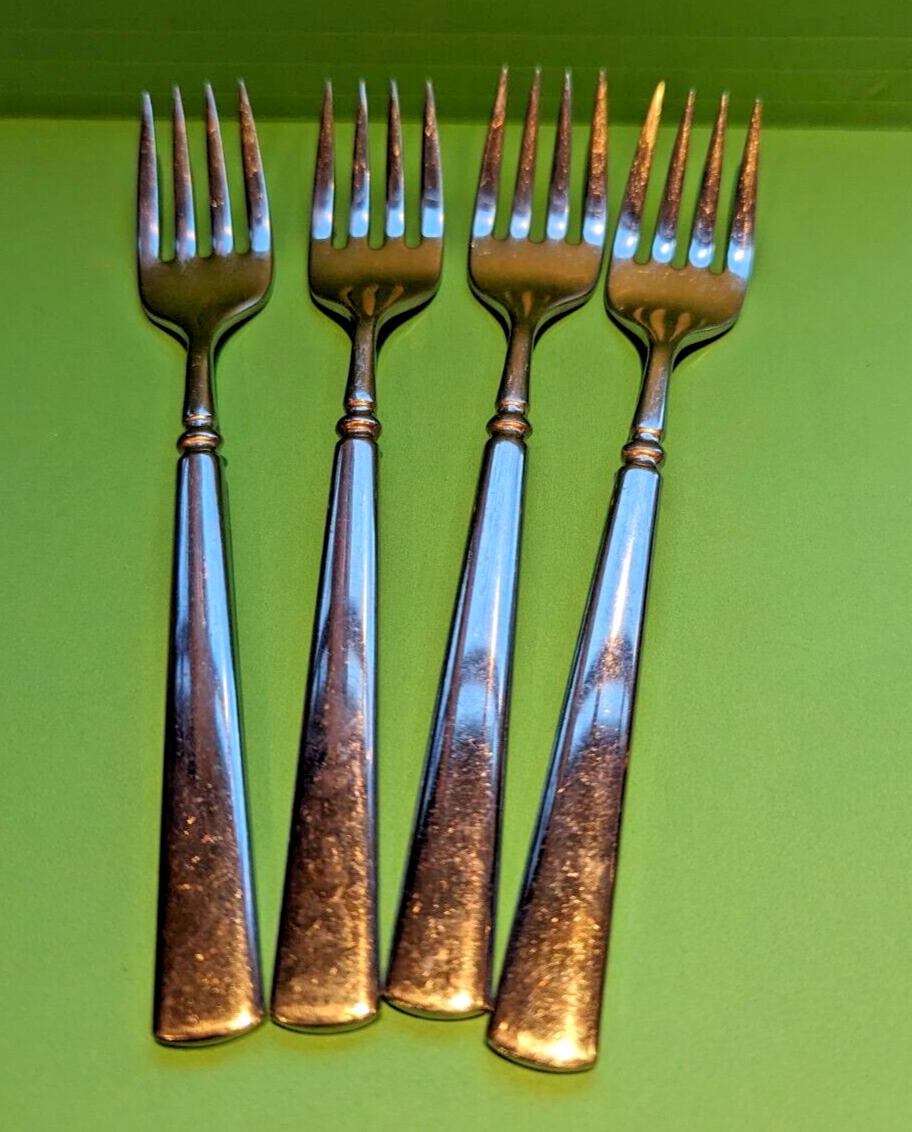 4 Oneida EASTON Stainless Cube Mark Flatware 7 1/8" SALAD FORKS eBay