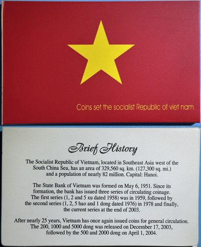 Viet Nam Socialist Republic 2003 5 Coins Unc Mint Set in Paper Case Full Issue - Picture 2 of 3