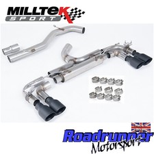 Milltek Golf R MK7 Exhaust RACE System 80mm NonRes Valved LOUDEST Black SSXVW714