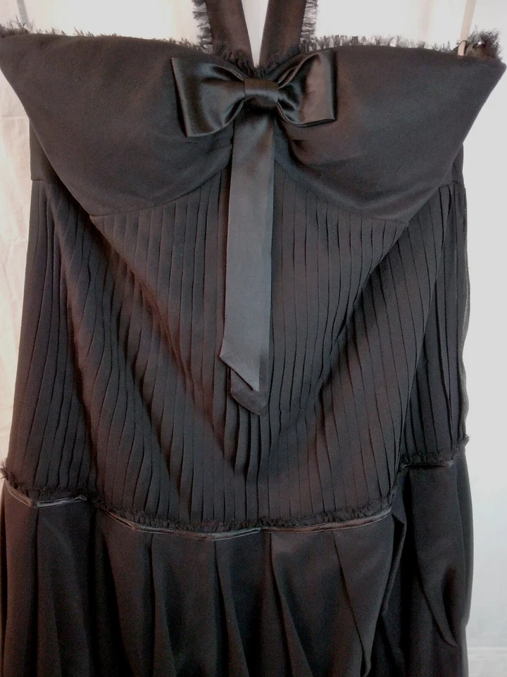 Mikael Aghal • Размер 12 • 100% шелк • падение талии • с бретелью через шею • мини пузырь платье • - Изображение 4 из 4