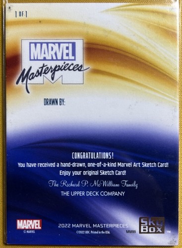 2022 Skybox Marvel Masterpieces Sketch by Paul Hill 1/1 Kraven the Hunter - Picture 2 of 2