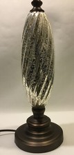 CRACKLE GLASS LOOK LARGE TABLE LAMP SILVER GOLD AGED BRONZE BRASS