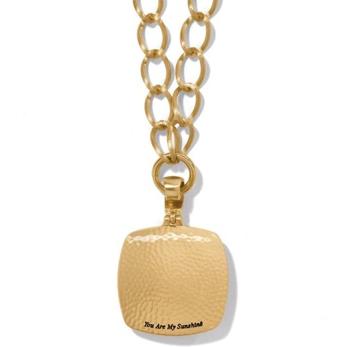 NWTag Brighton Versailles SUISSES Hammered Gold Crystal Long Necklace MSRP $128 - Picture 3 of 5
