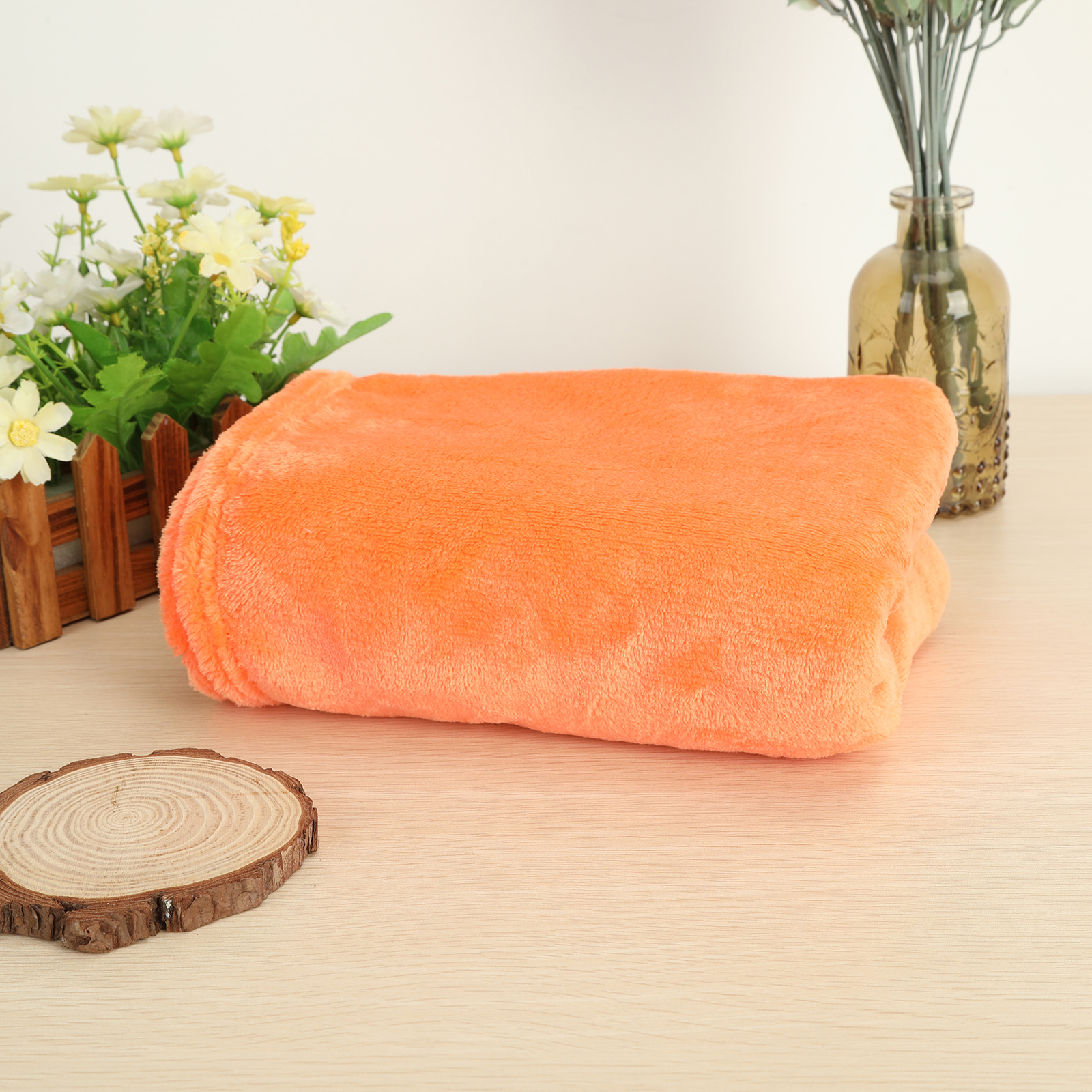 Solidcolor Blankets Trendy Extra Comfortable Nude Color Coral Fleece