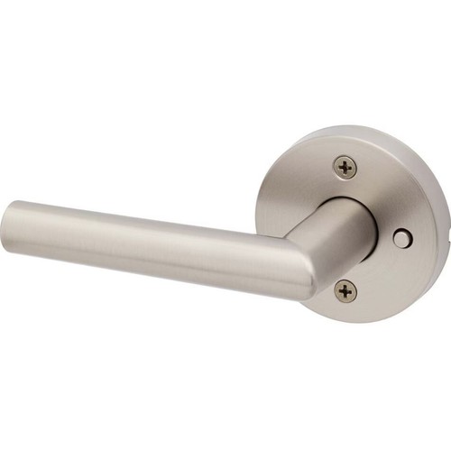 1 Set- Kwikset, Privacy Milan Bedroom & Bathroom HANDLES Satin Nickel, 97300-904 - Picture 4 of 6