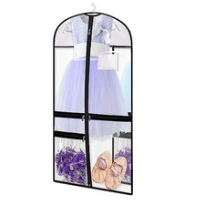 1 Pack Clear PVC Dance Costume Bags, 39 Inch Garment Bag for Dance