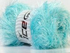 4-Skein Lot Eyelash 100gr Yarn bulky 4x100g Light Turquoise