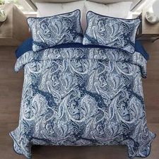 XYGC 3 Pieces Paisley Quilt Sets Queen Boho Bedspread Coverlet Set