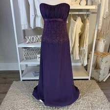 Couture Collection sz. 10 eggplant purple bridesmaid special occasion dress SI-J