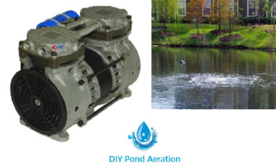NEW 4.9 CFM 3/4HP 115v Piston Fish Pond & Lake Aerator Pump Runs 4+ Diffusers
