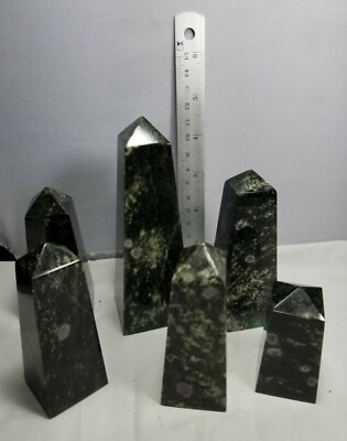 New find polished Ruby in zoisite self standing Towers 1398 grams 6 pieces 