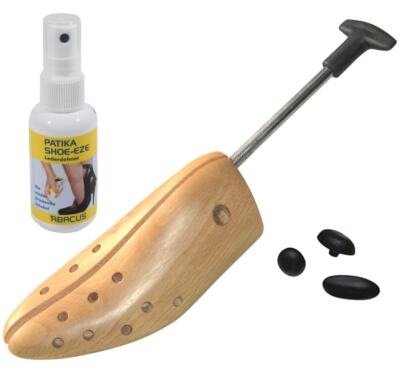 Stabiler Schuhdehner mit Dehnspray Shoe Eze, Schuhweiter Buchenholz Schuhspanner