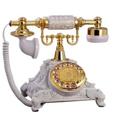 Rotate Vintage Fixed Telephone Revolve Dial Antique Landline Phone Home