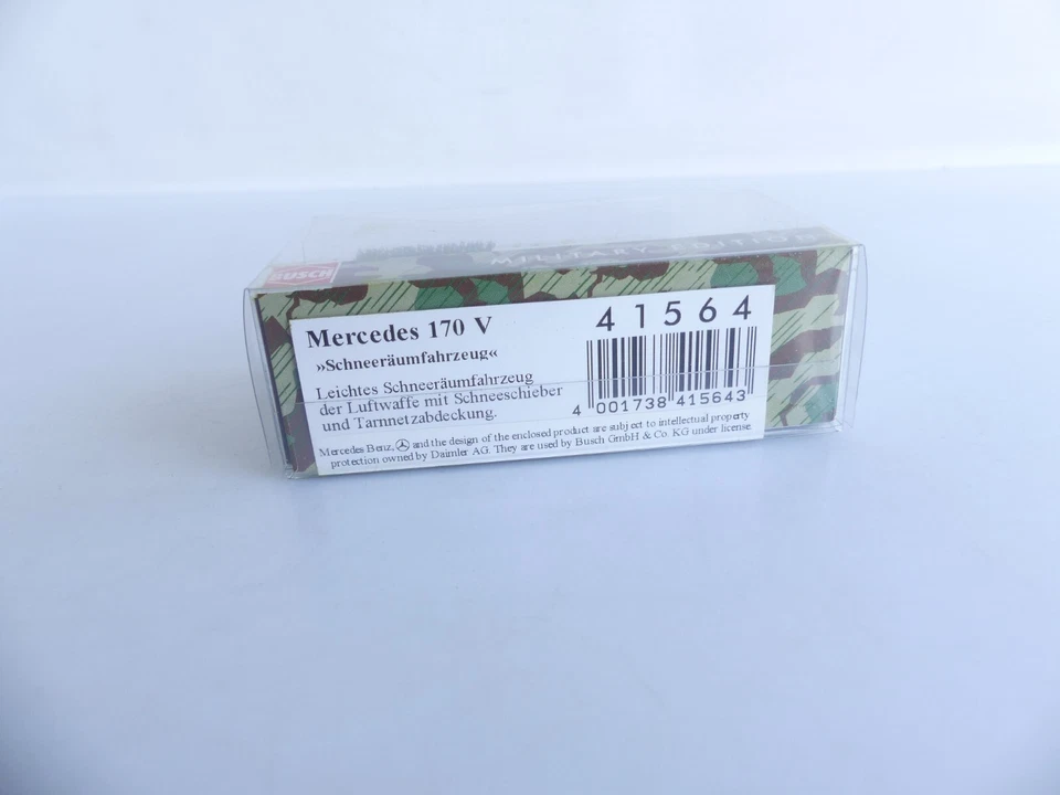 41564 / BUSCH MILITAIRE 1:87 / VOITURE MERCEDES 170 V CAMOUFLAGE - Photo 2/4