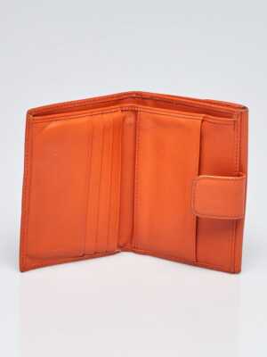 Prada Orange Saffiano Leather Flap Wallet | eBay