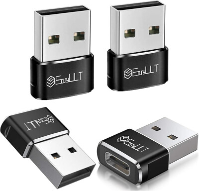 Adaptador USB C Hembra a USB A Macho Paquete de 4 Tipo C a Cable Cargador
