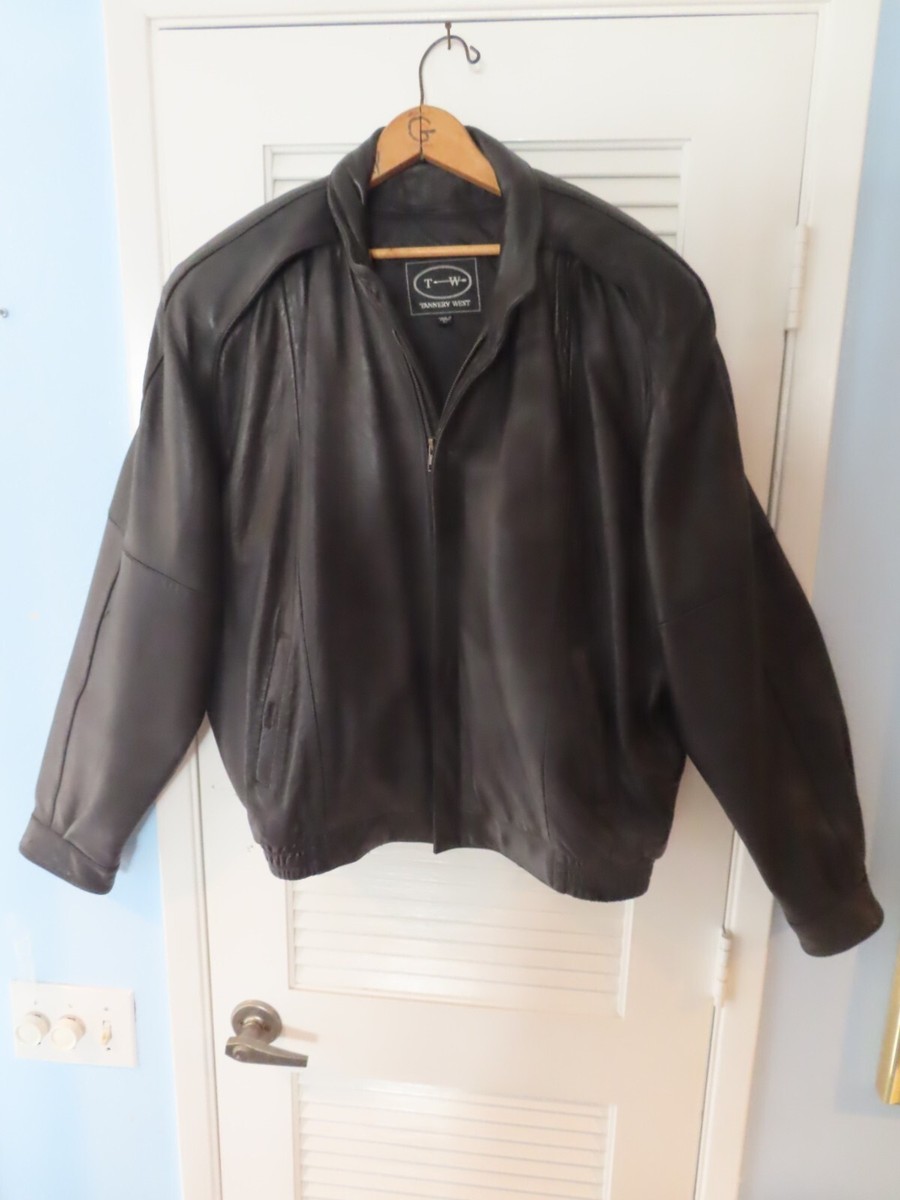 MAKE OFFER=TANNERY WEST MENS=LARGE=BLACK LEATHER JACKET=SMOOTH=NO WRINKLES=C PIC View 6