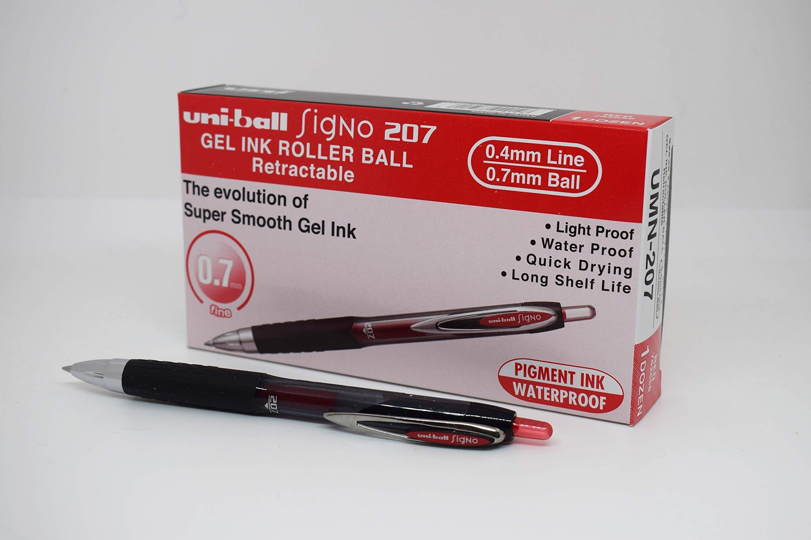Uni-ball 704527 SigNo 207 Gel Rollerball Pen Retractable Fine 0.7mm Tip 0.5mm Li