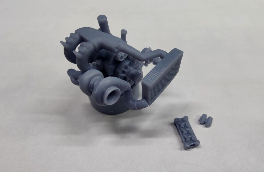 1:24 Scale Resin Wankel 13B Twin-Rotor Single Turbo Engine Model  