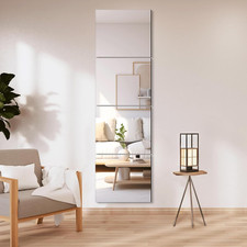 Glass Full Length Wall Mirror Tiles, 14'' X 12'' 4PCS, Frameless Body Tiles for