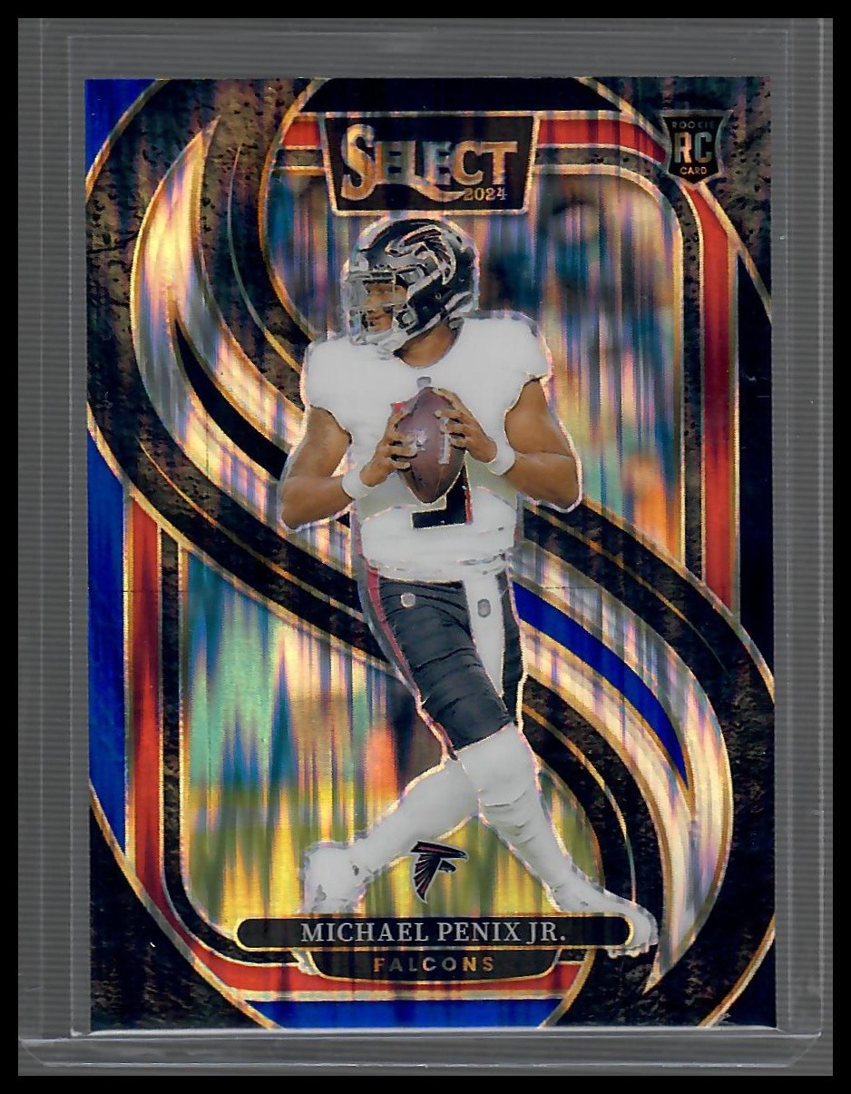 2024 Panini Select #110 Michael Penix Jr. Black & Blue Prizm Shock