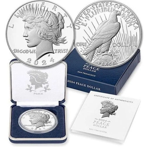 2024 S Peace Dollar PROOF $1 San Francisco OGP w/COA~ PRISTINE SPECIMEN ~