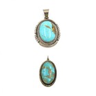 Southwest Signed Sterling Turquoise Onyx Chip Inlay Pendant Lot of 6 #S5467-1 — photo 4