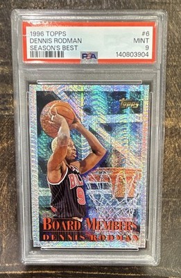 Topps 1996-97 Season's Best Board Members Dennis Rodman #6 PSA 9 Bulls