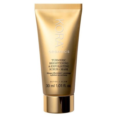KORA Organics Turmeric Brightening & Exfoliating Mask, Multi-Use Facial Scrub
