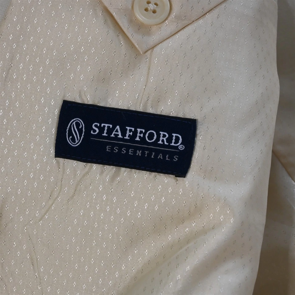 Stafford 48R 36x32 Marfil Blanco Beige Hombre Chaqueta Pantalones Traje Foto 4 de 4