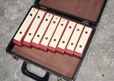 Vintage 8 Note Xylophone Individual Blocks With Carrying Case